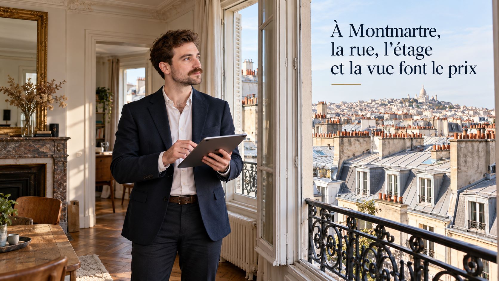 Estimation d'un appartement en hauteur sur la Butte Montmartre, vue sur les toits